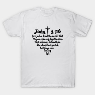 John 3:16 Bible Full Verse Heart T-Shirt